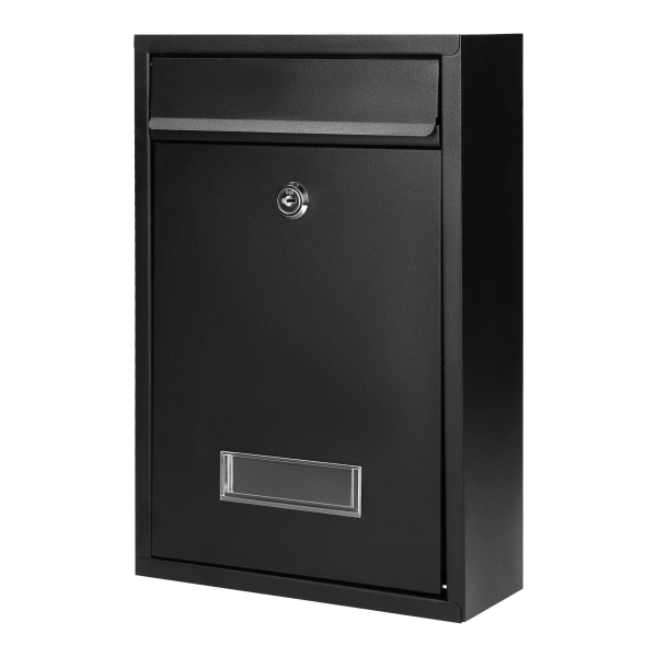 Small BALI mailbox with name plate, galvanized steel, black Small BALI mailbox with name plate, galvanized steel, black